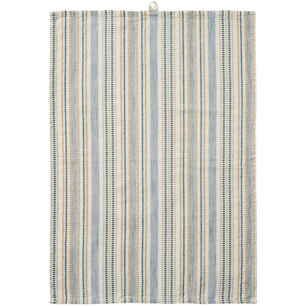 IB Laursen Kj&oslash;kkenh&aring;ndkle Celine hvit m/bl&aring;tt og beige m&oslash;nster