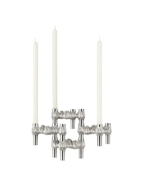 STOFF Nagel Quist lysestake 3pk Brushed Chrome