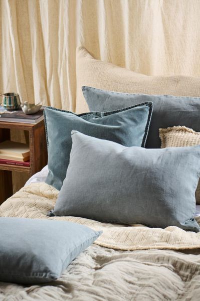 IB Laursen Pute i Lin Chalk Blue 50x50