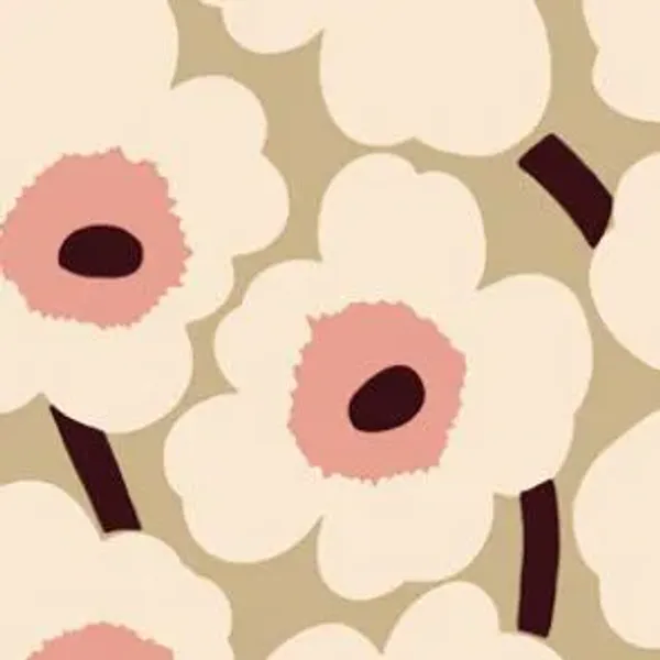 Marimekko Unikko Serviett Lunsj Beige Pink